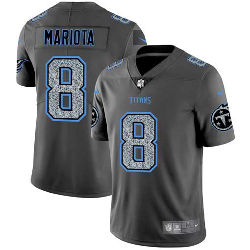 Men Tennessee Titans 8 Mariota Nike Teams Gray Fashion Static Limited NFL Jerseys
